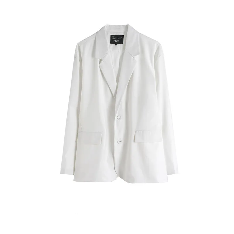 

Мужской повседневный модный пиджак свободного кроя для осени и весны, классический, на двух пуговицах, с длинным рукавом, молодежный, стандартной длины