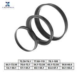 X Autohaux 플라스틱 자동차 허브 휠 보어 센터 스페이서, 중심 링, 64.1mm ~ 66.6mm, 65.1mm ~ 72.56mm, 72.56mm ~ 74.1mm, 4 개