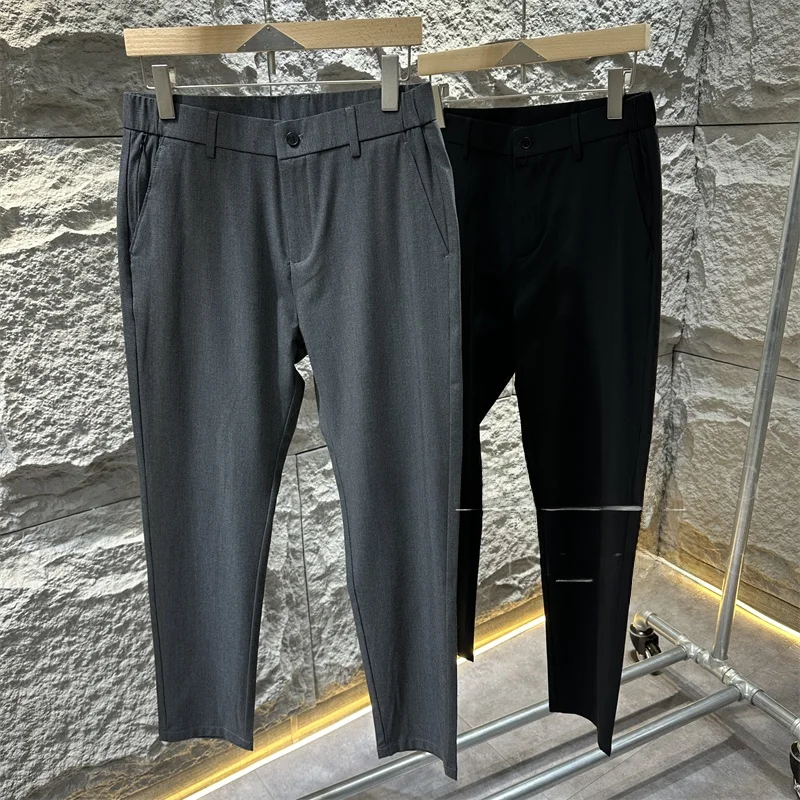 

Recommended! Blend! Smooth Dra! Men's Busin Casual Straight Leg Pants Spring Summer New Sle Long Pants