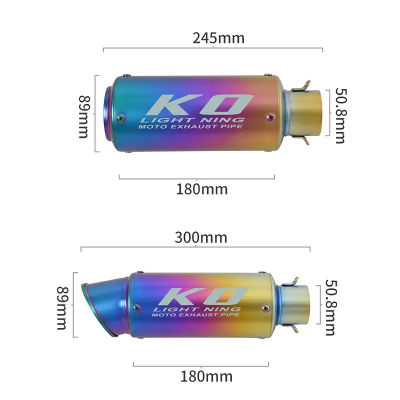 لياماها MT09 FZ09 الراسم 9 9GT XSR 900 2024-2025 دراجة نارية العادم رأس ربط الأنابيب الملونة الذيل الخمار 51 مللي متر مع DB القاتل