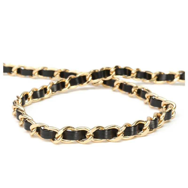 

ASDS-5X Chain Purse Cross-Body Handbag Shoulder Bag Strap Replacement Accessories Light Gold + Black120cm
