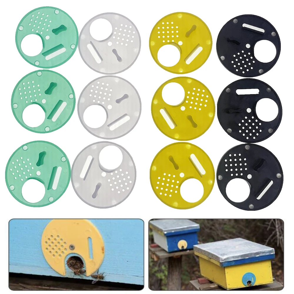 

200PCS Wholesale Bee Hive Entrance Round Discs Circular 68mm With Centre Screw Hole Rotate Four Opening Option Attchment To Nuc