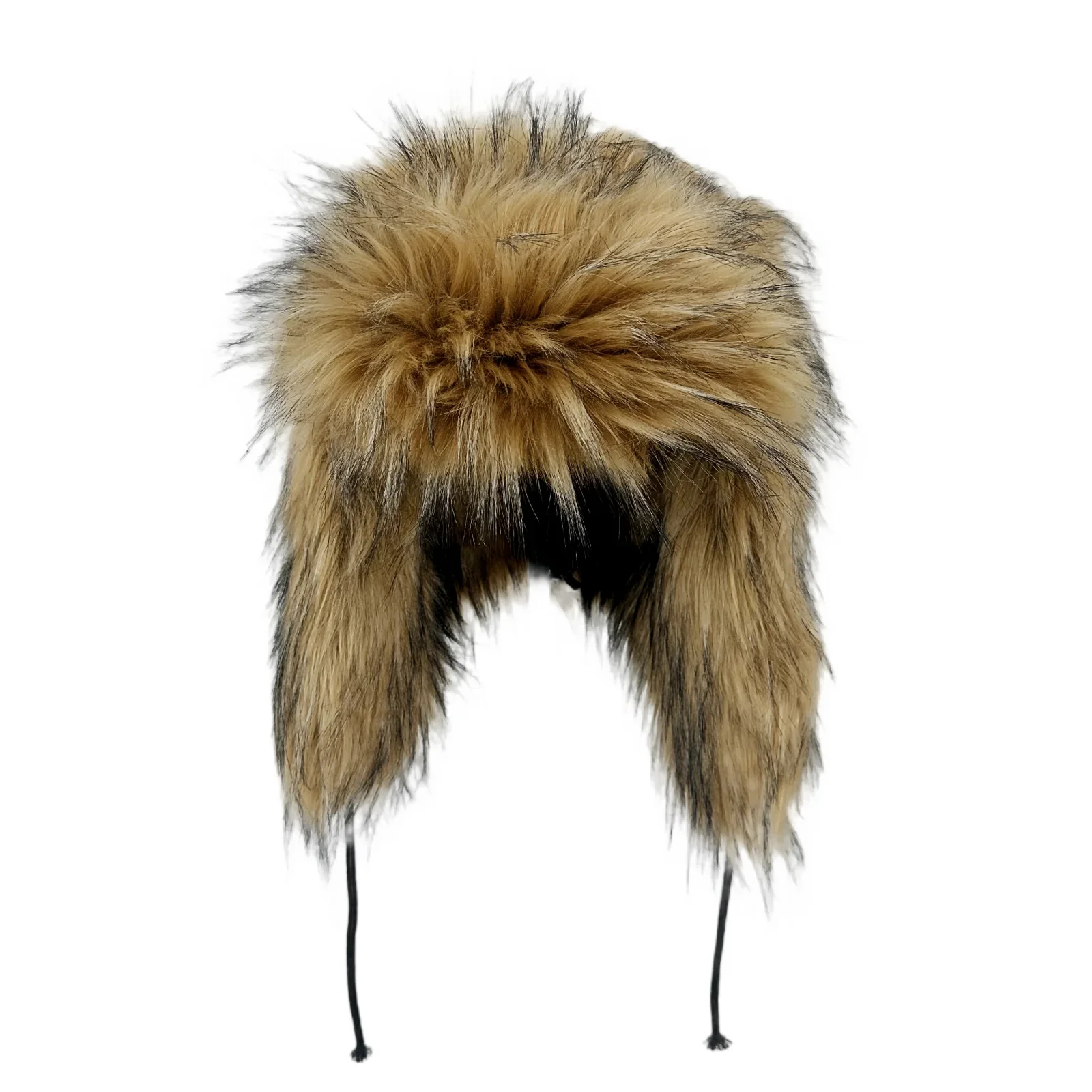 Fashion Fluffy Popular Russian Female Round Cap Faux Fur Hats Winter Hats For Women Faux Raccoon Fur Beanies Faxu Fox Bomber Hat