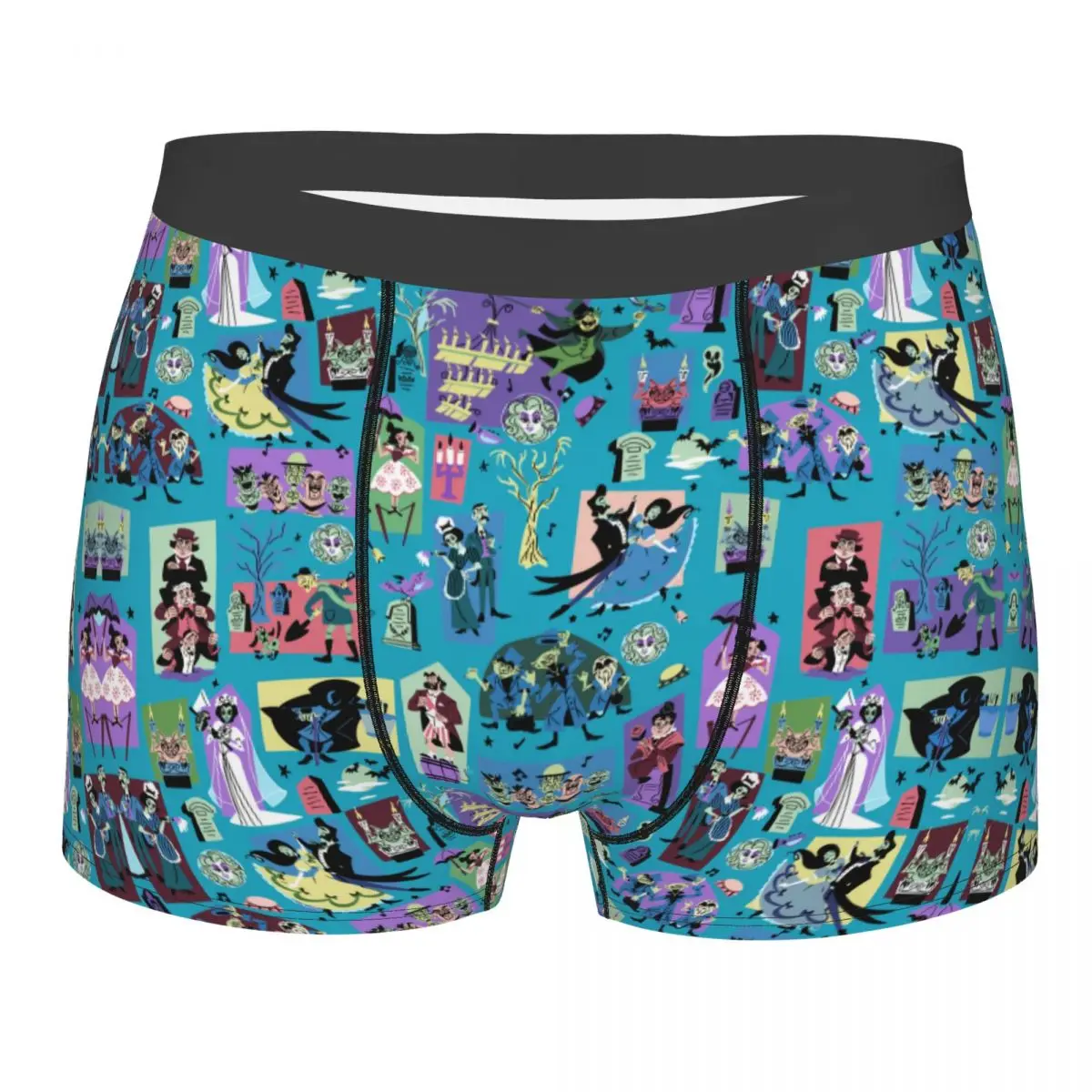 Custom Haunts Haunted Mansion Shorts For Men 3D Printed Halloween Ghost Monster Underwear Panties Briefs Stretch Underpants