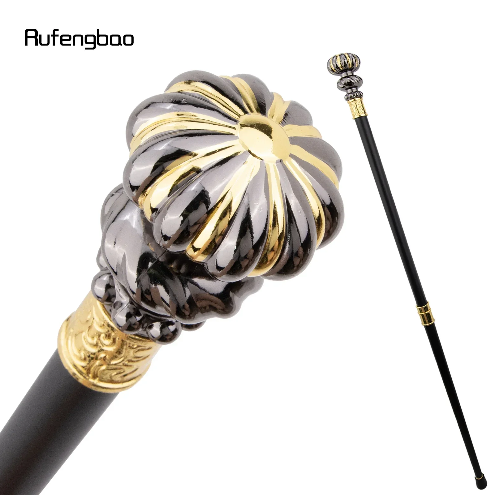 

Golden Black Luxury Flower Handle Fashion Cosplay Walking Stick Party Decorative Cane Elegant Crosier Knob Walking Stick 92cm