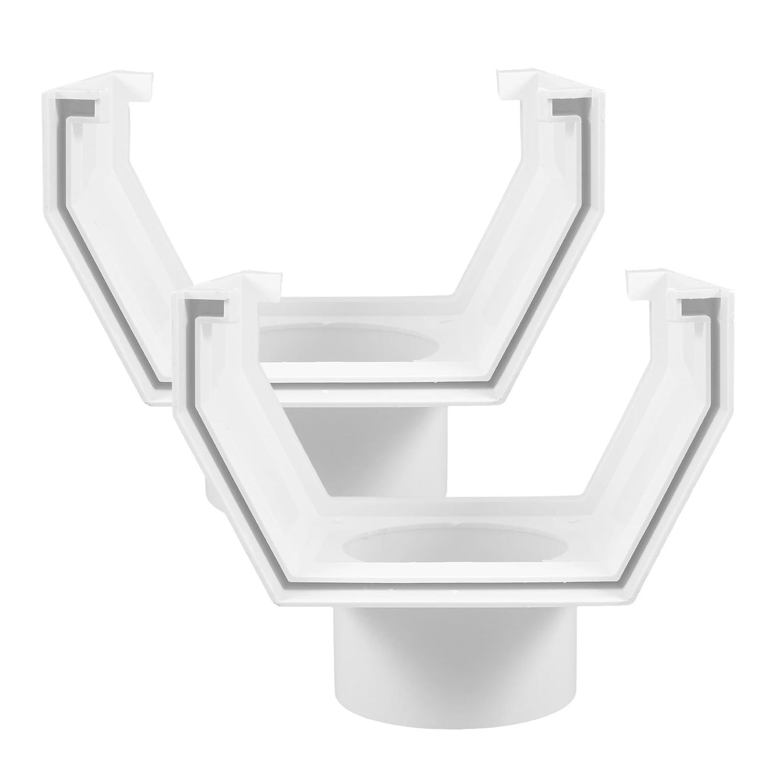 

2Pcs PVC Gutter Rainwater Downspout Connector Lightweight Outdoor Drainage System Plastic Fitting Garden Accessories