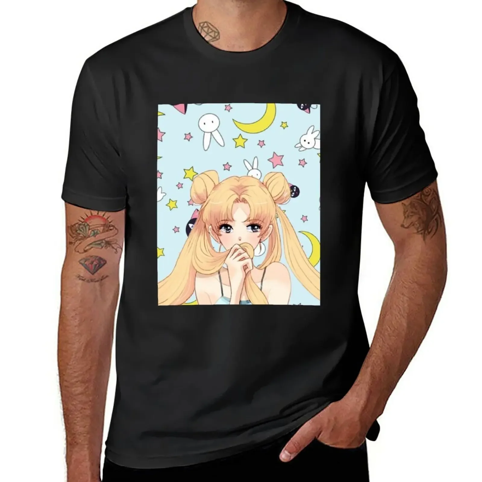 New Shy Usagi( sailormoon) Graphic T-Shirt t shirt man vintage t shirt custom t shirts korean fashion mens graphic t-shirts pack