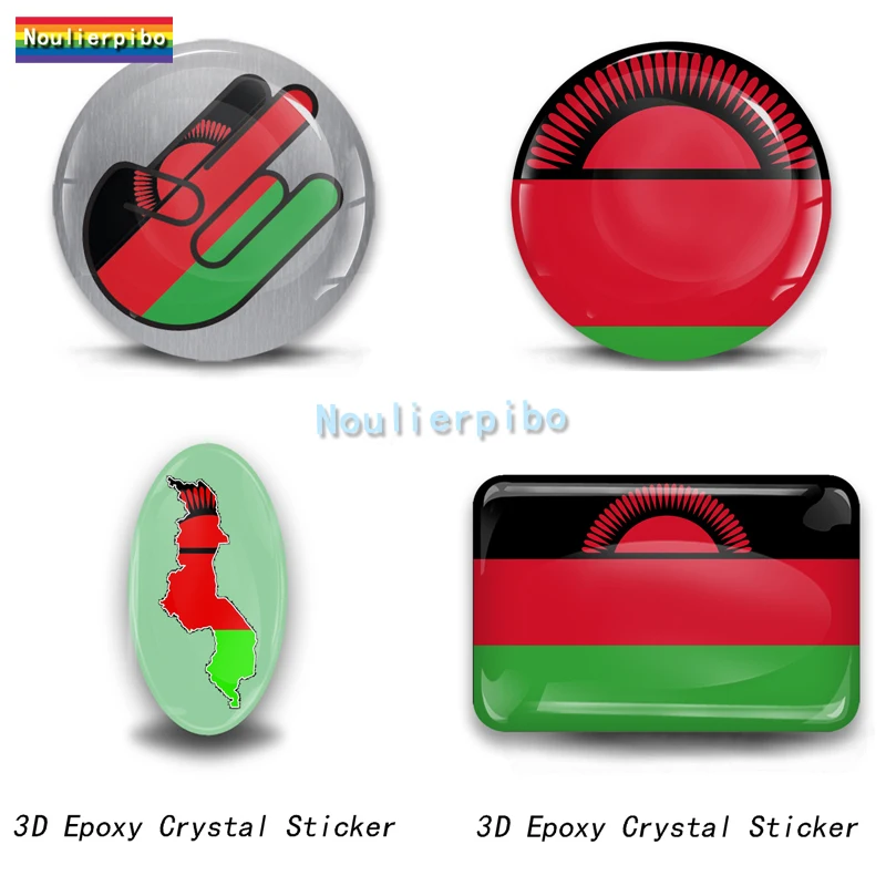 

3D Epoxy Resin Car Dome Sticker Malawi Flag National Emblem Map PVC Car Motorcycle Laptop Vinyl Stereo Mobile Phone Decal