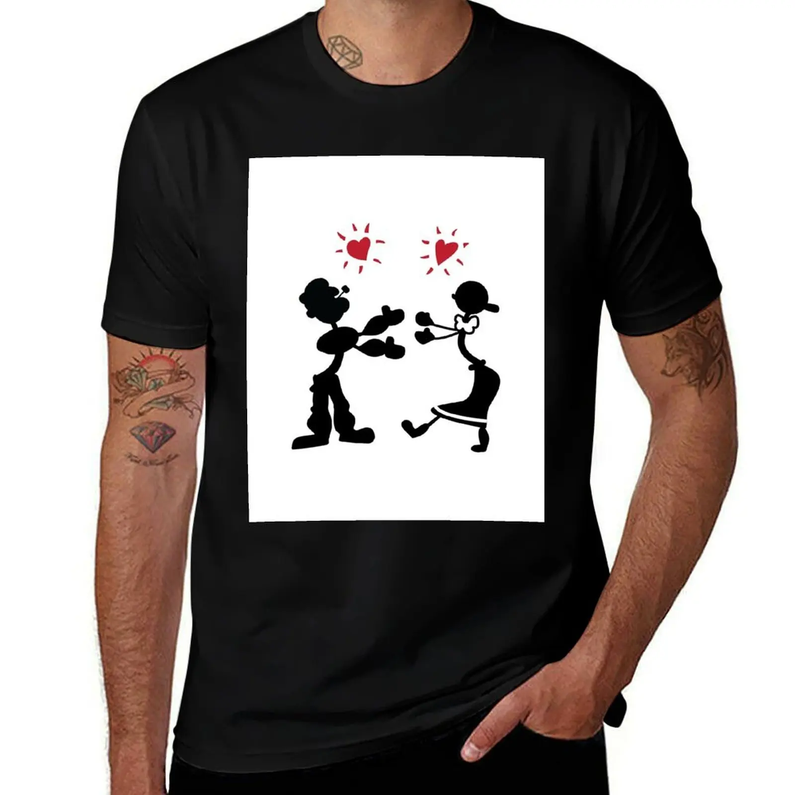 

ICONIC Rachel Green shirts - Popeye and Olive Oyl T-Shirt rapper graphic tees Luxury man custom shirt men clothing