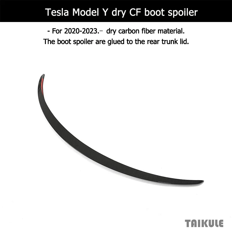 For Tesla Model Y high performance dry CF boot spoiler matte carbon fiber 21 22 23 original factory version