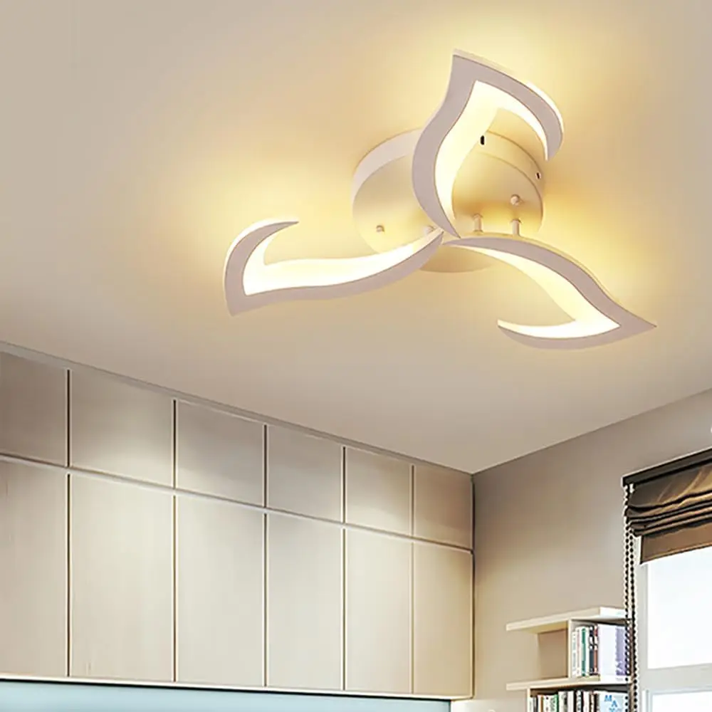 Nordic minimalist curved leaf ceiling light creative abstract art LED embedded light bedroom dining environment decoration
