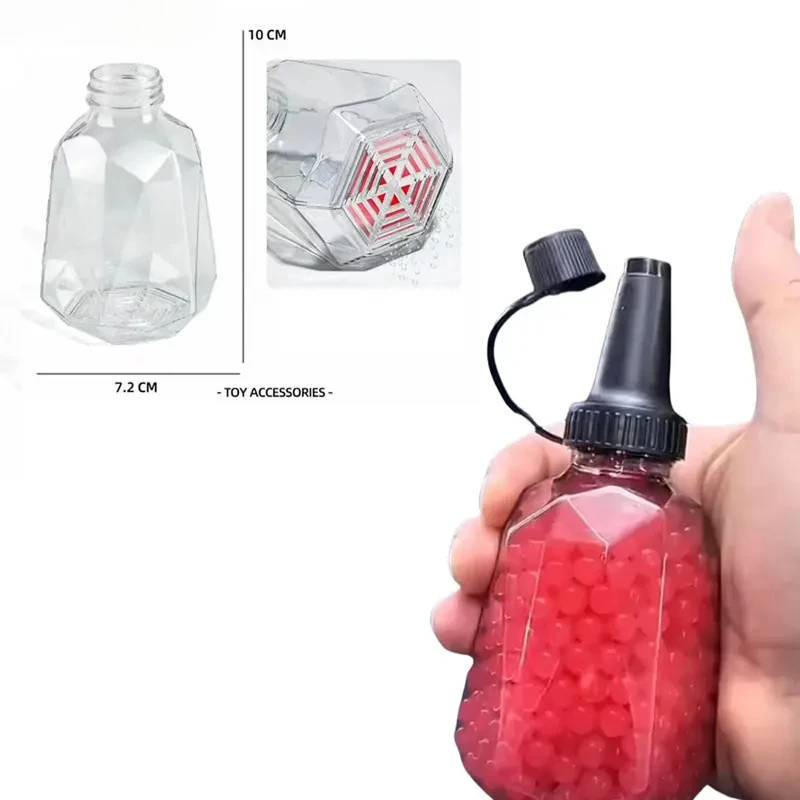 3 個 PC ダイヤモンドボトルゲルボールガン弾薬フィーダーボトル中空水フィルター底ゲルボールパイナップルボトル