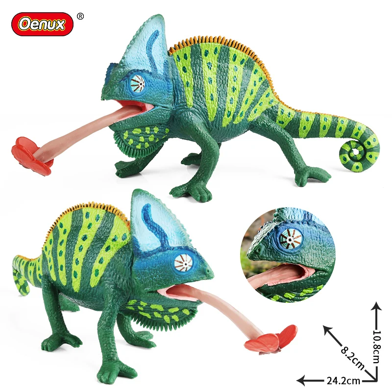 Oenux wilde Mammut Chamäleon Eidechse Wolf Bär Hahn Modell Action figuren solide PVC Tier Figur Sammlung Spielzeug Kinder Geschenk