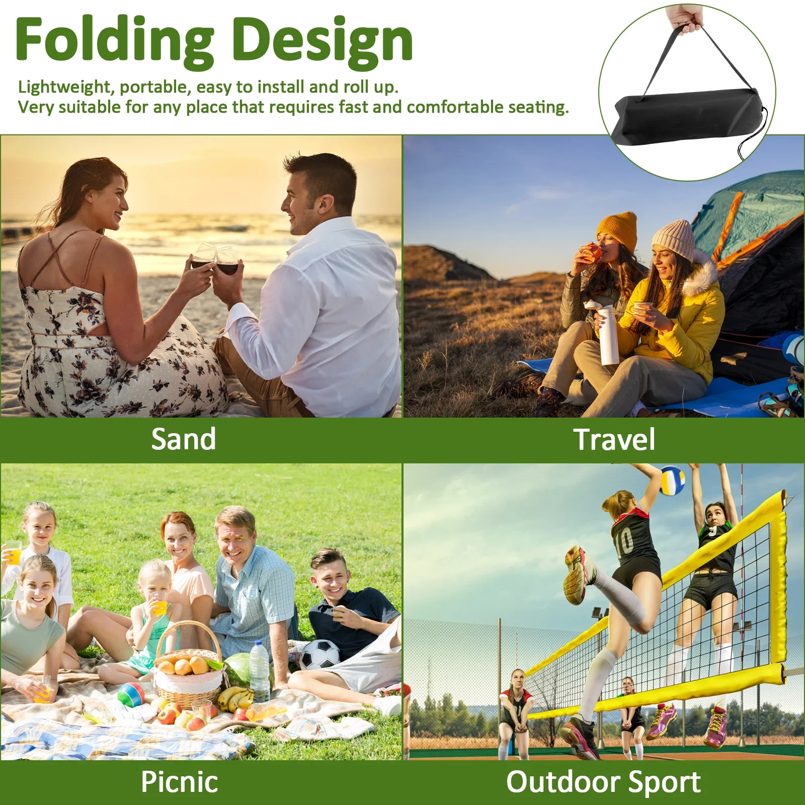 Foldable Camping Chair Ultra-Light Folding Back Chair for Camping Beach Road Trips Picnic Outdoor Garden Park Single Lazy Chair