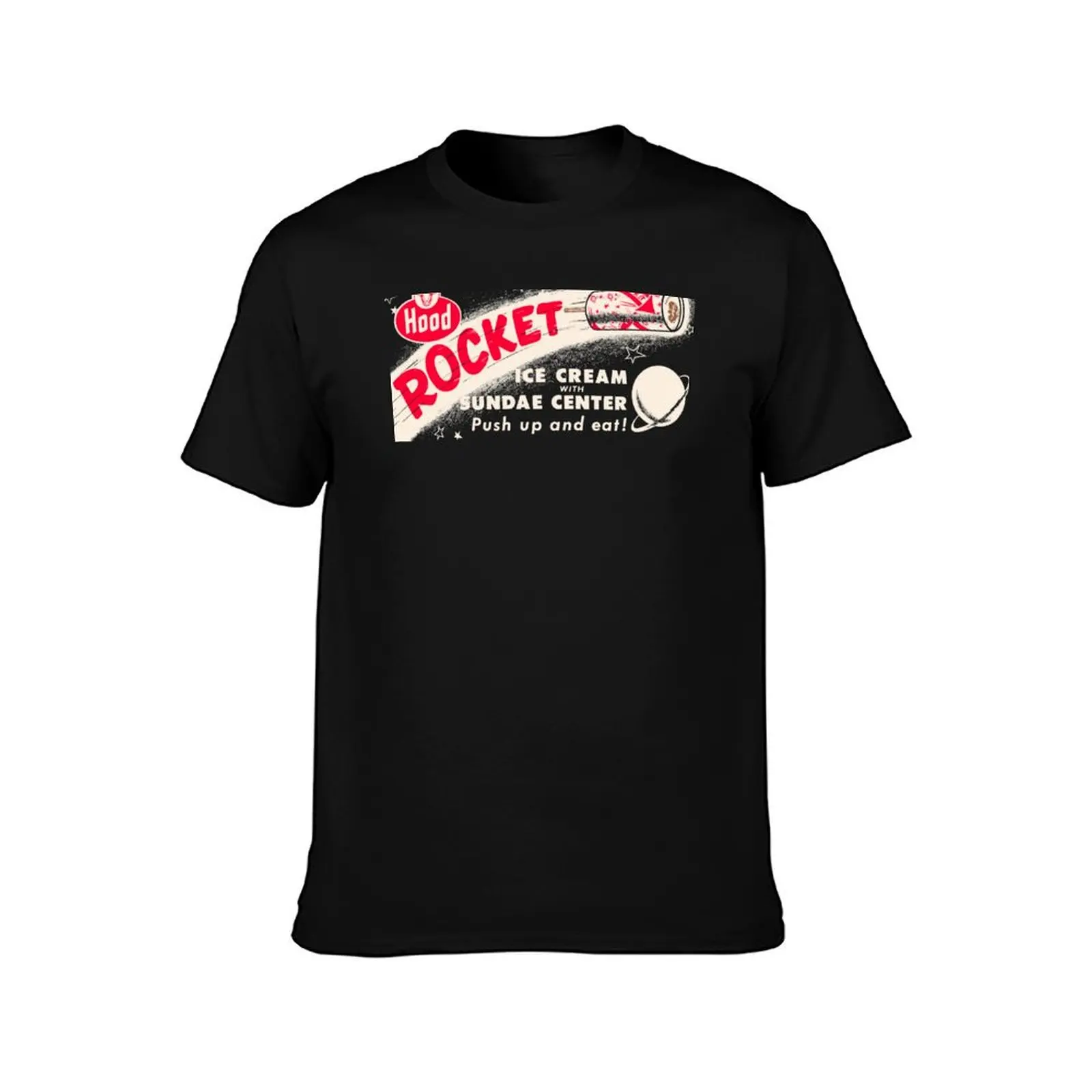 ROCKET ICE CREAM with SUNDAE CENTER! WRAPPER T-Shirt Fashion Graphic Tee for Men