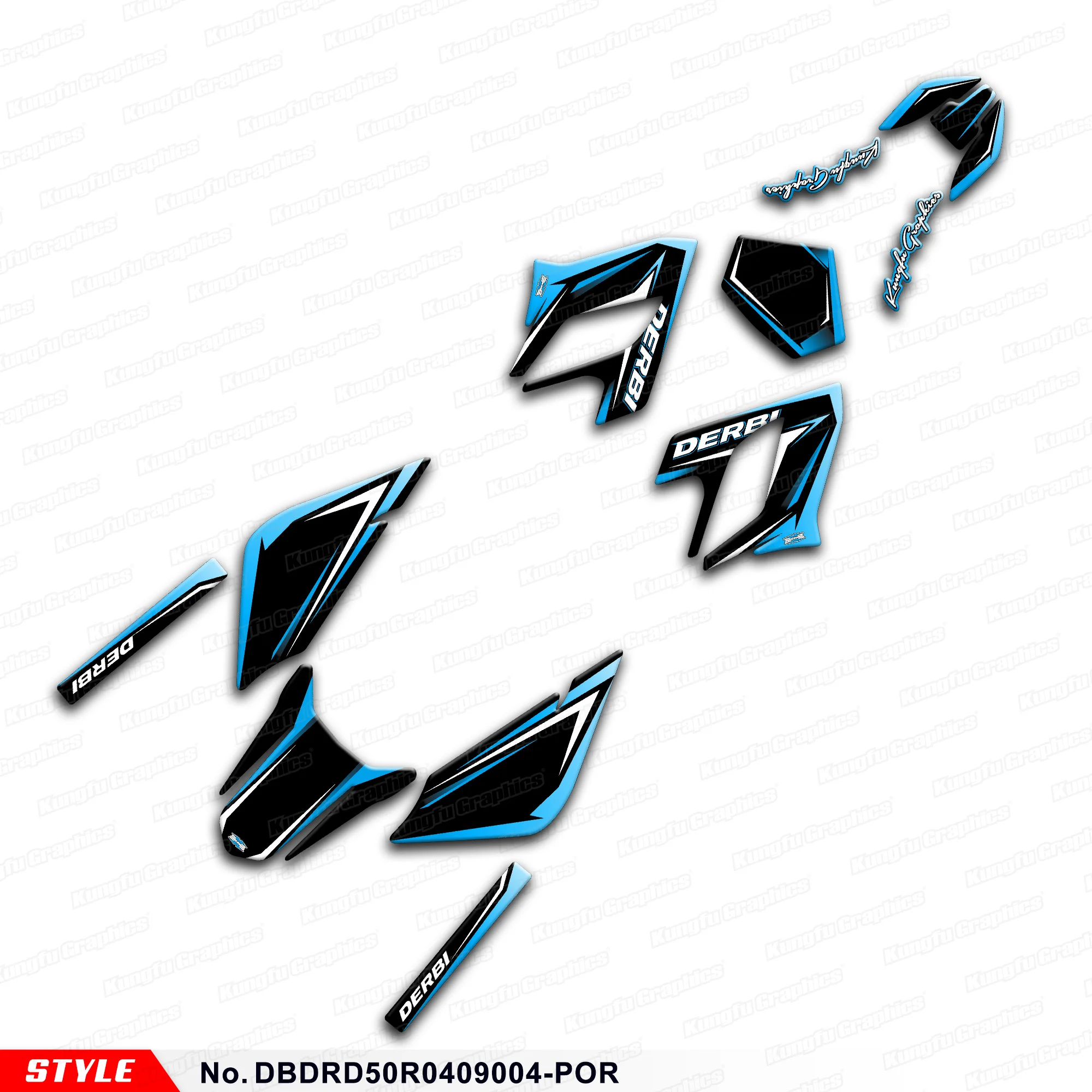

JY RACING Graphics Sheet Adhesive Sticker for DERBI DRD 50 Racing 2004 2005 2006 2007 2008 2009, Restyle, DBDRD50R0409004-POR