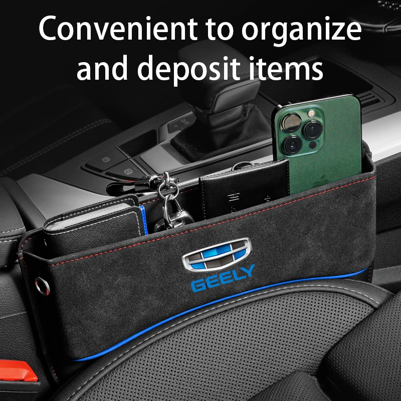 NEW Universal Suede Car Seat Gap Filler Organizer Box Console Side Pocket For Geely Geometry C Coolray GX2 GX3 LC Panda Xingyue