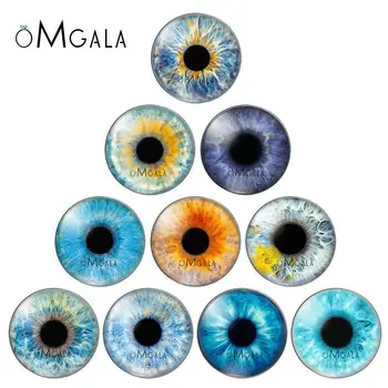 ペアで混合 8 ミリメートル 10 ミリメートル 12 ミリメートル 18 ミリメートル 20 ミリメートル 25 ミリメートルラウンドドラゴンアイズガラスカボションヒラタフォトカメオ DIY アクセサリー 10 ピース/ロット