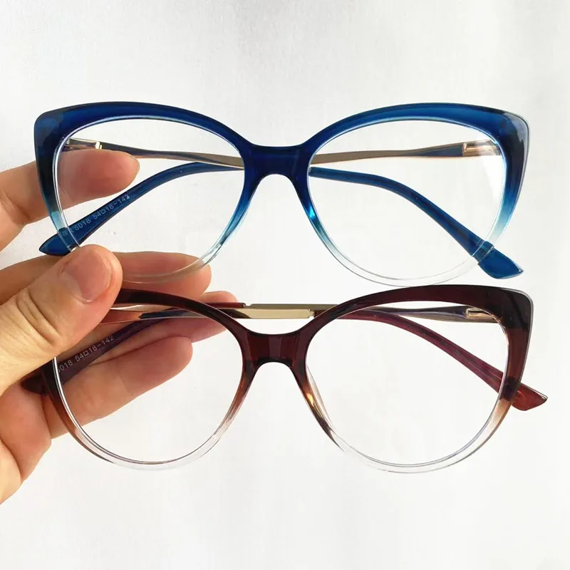 

Fashion Anti-Blue Light Glasses Women Optical Eyewear Retro Spectacles Cat Eye Eyeglasses Simplity Gradient Frame Ornamental