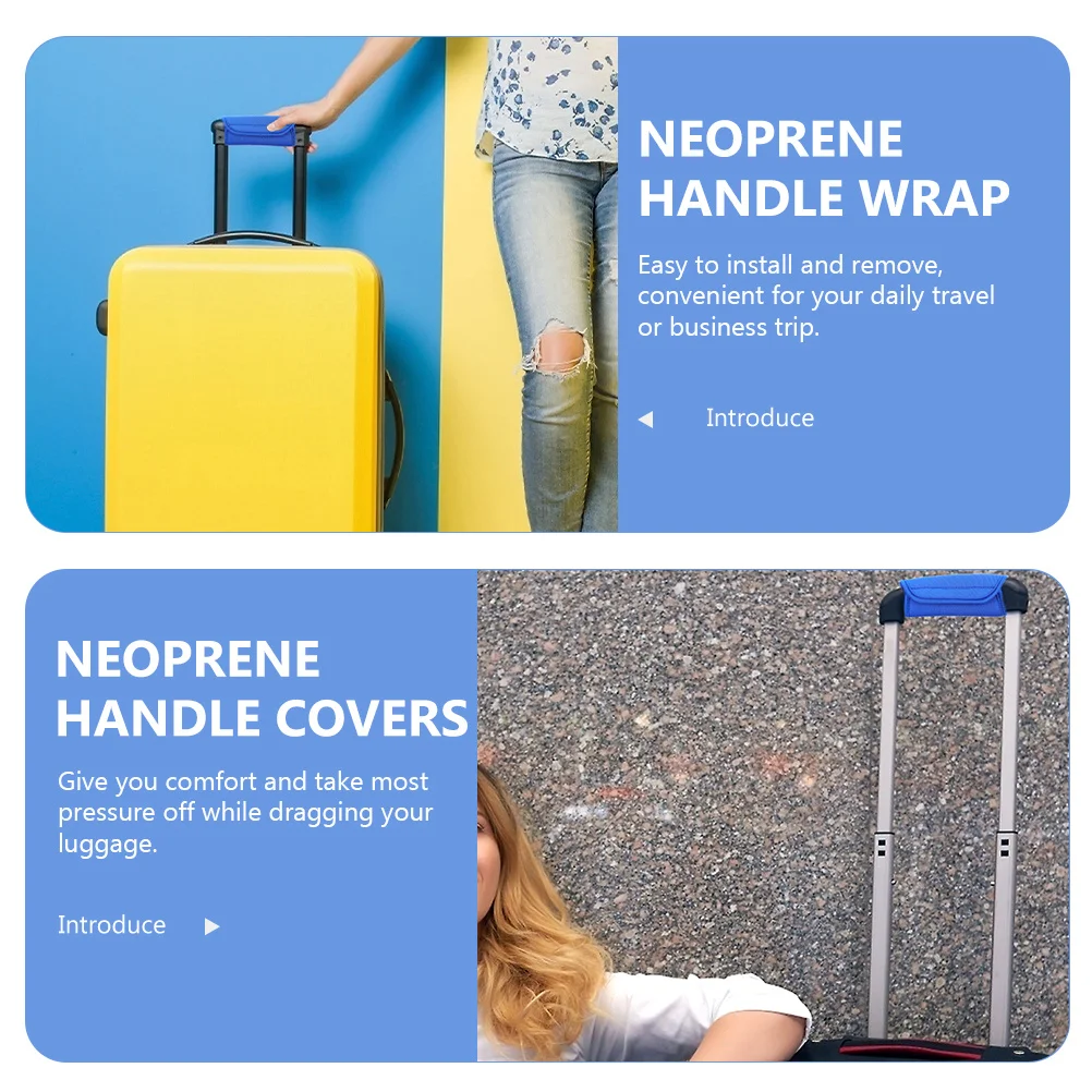 

2Pcs Luggage Handle Covers Neoprene Grip Wraps for Suitcases Practical Travel Gift Luggage Handle Wraps Traveling Case Supplies