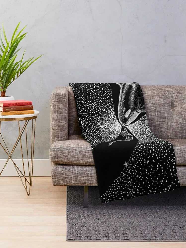 Starry Orca and diver Throw Blanket Blankets For Sofas Flannel Weighted Blankets