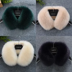 Winter Faux Fur Collar Shawl Women Furry Fur Collar For Winter Coat Hood Thick Warm Neck Warmer Fur Scarf Luxury Female Collars