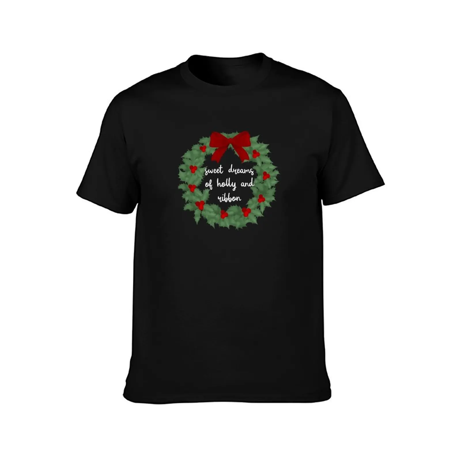 Holly and Ribbon T-Shirt Summer Casual Cotton Tee Oversized Streetwear Tops Vintage Graphic Print Loose Fit Short Sleeve