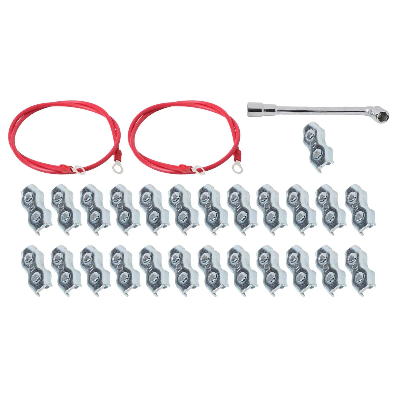 For electric Fence Rope Connector Set Complete Kit of 25 Connectors with Silicone Wires for Safe Animal Control