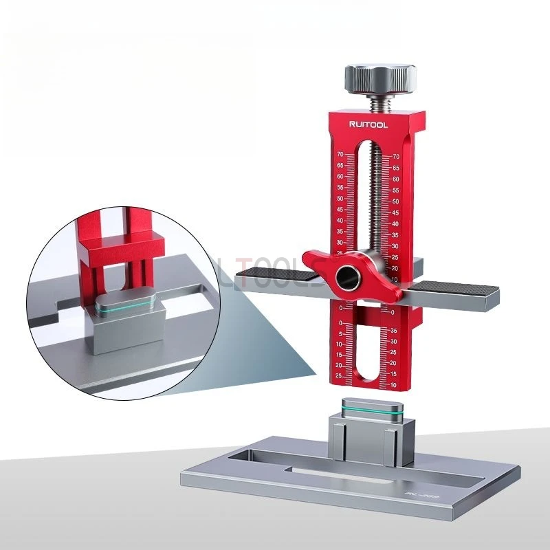 

Cabinet Door Bouncer Punch Fixer Aluminum Alloy Adjustable Clamp Multifunctional Positioning Clip Widened Base Installation Aid