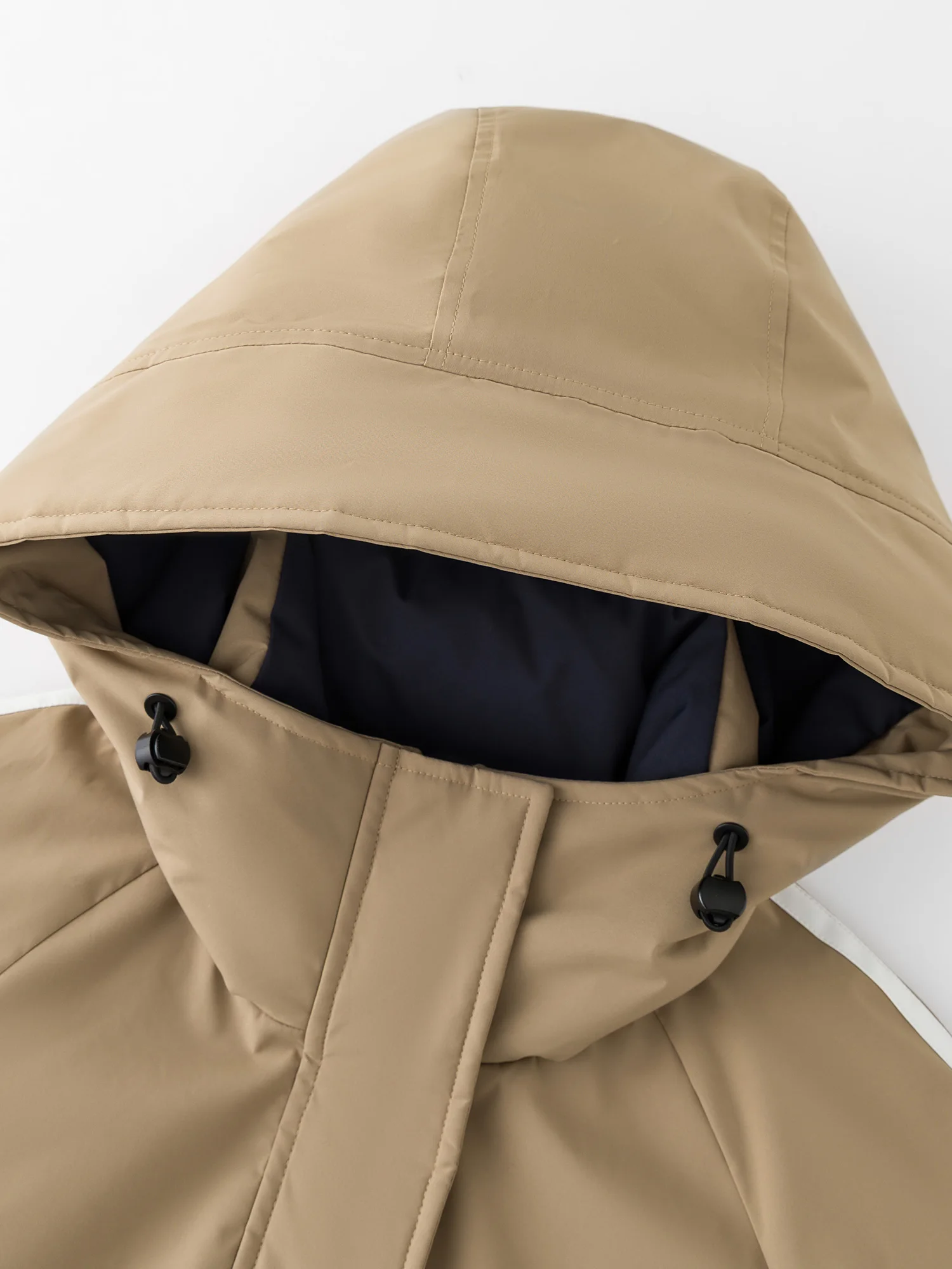 FSLE 2025 الخريف الشتاء المرأة الوقوف طوق مقنعين كتلة اللون معطف منتفخ الرجعية مربوط الخصر أسفل سترة Vintage سترة معاطف #4