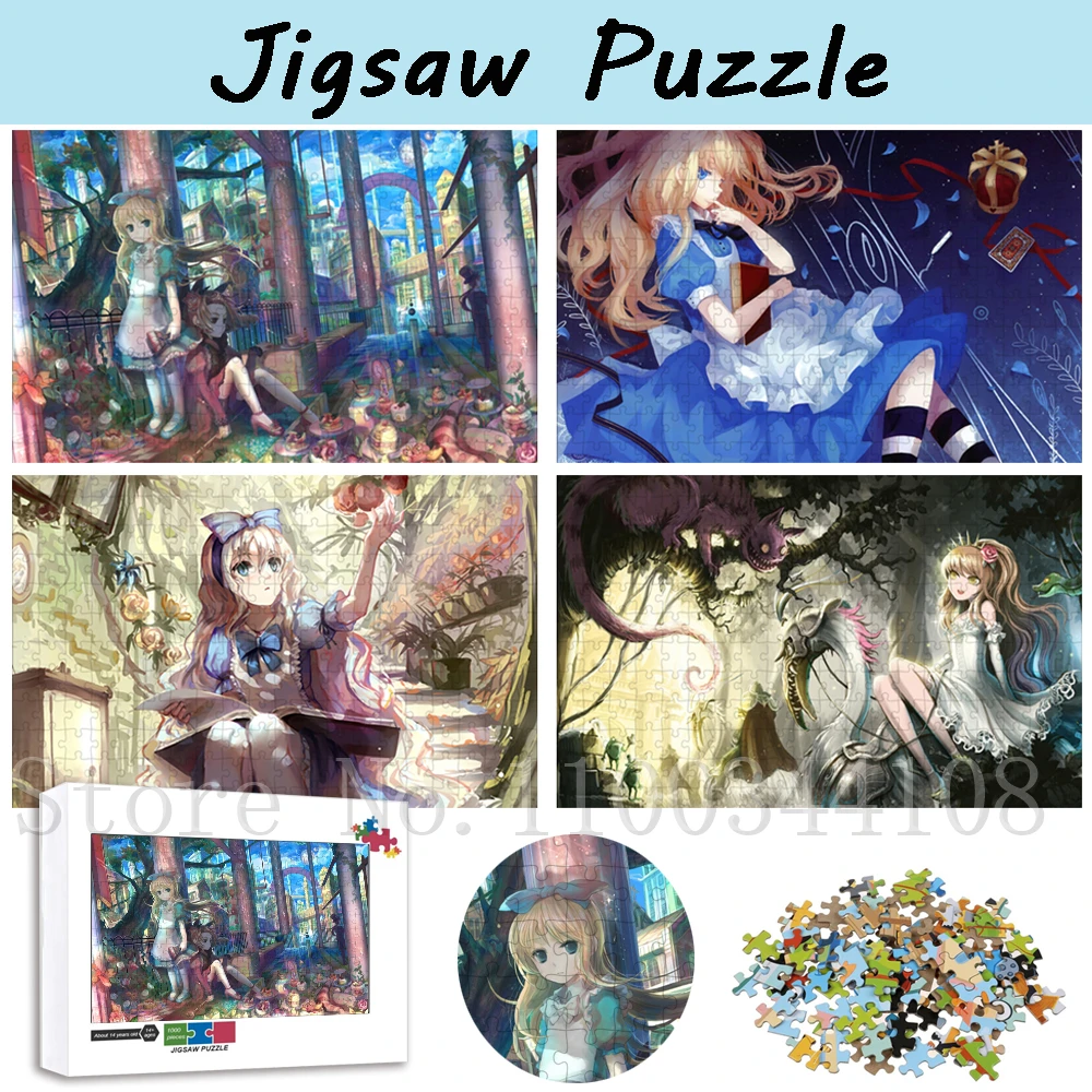

Disney Alice In Wonderland Puzzle 300/500/1000 Pieces Jigsaw Puzzles Learning Education Interesting Toys for Children