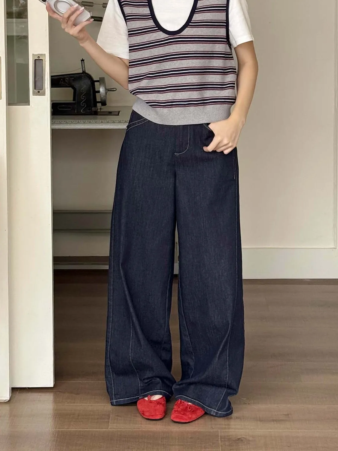 

Faionable Blue Straight Leg Jeans Women's Early Spring Casual Long Pants High Waist Cotton Stretch Zipper Fly Ladies Jeans