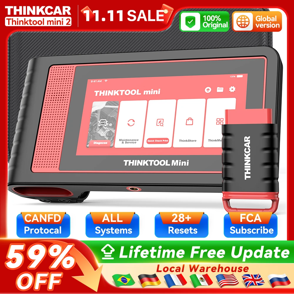 yZ[zTHINKCAR THINKTOOL MINI 2 CANFD Ԑffc[ Obd2 XLioXLc[ 28 ZbgtVXeff