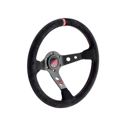 Volante de carreras OMP de 14 pulgadas para coche, volante Universal de cuero de gamuza JDM para VW, HONDA, TOYOTA, BMW y Nissan