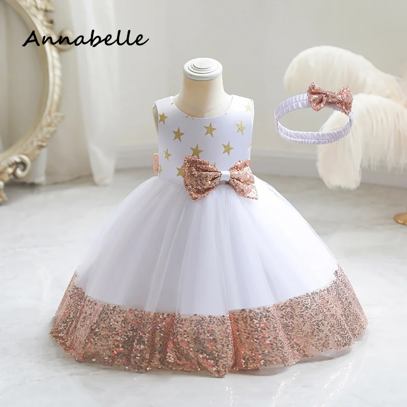 Annabelle Flower Girl Dress Ball Gown Kids Birthday Party Wedding Party Gown Sleeveless O-neck Puffy Luxury Dresses for Kids2024