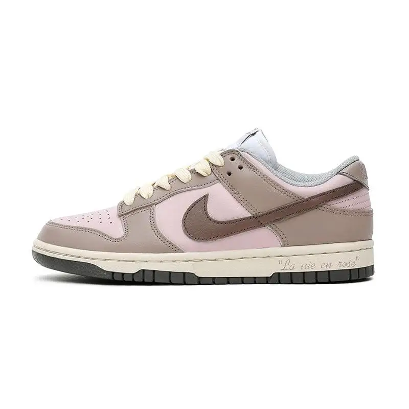 

[Custom Rose Hunter]Nike Dunk Low 'light Smoke Grey' Low-Top Skateboard Shoes Women's Champagne Pink Brown