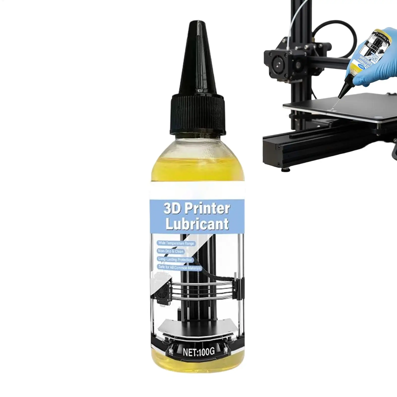 Lubricante para impresora 3D, 100g, lubricante para rieles de impresora 3D, prevención de atascos, para aficionados, profesionales, técnicos, entusiastas, hogar, 1 ud.