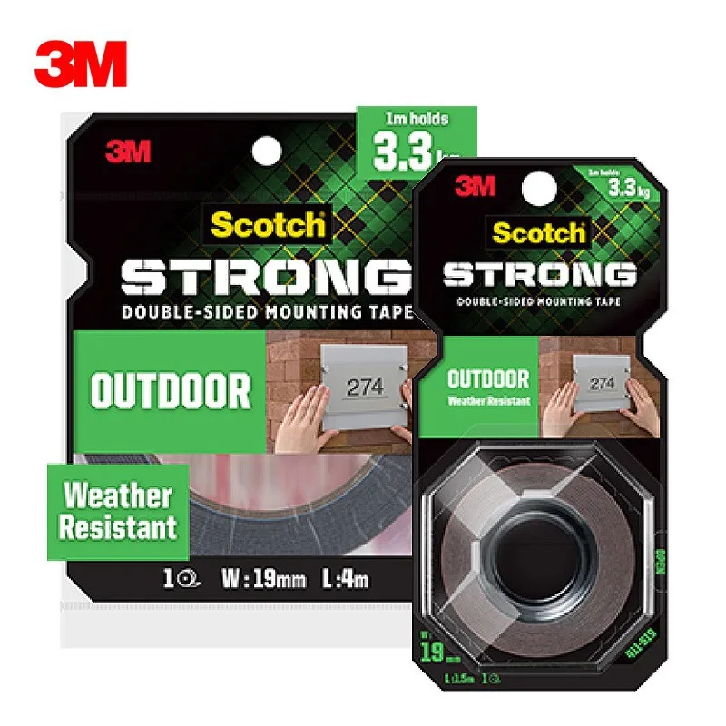 3M Scotch Outdoor tape High Strength Double-Sided Adhesive Waterproof Tape Outdoor&Indoor Permanently Attaches
