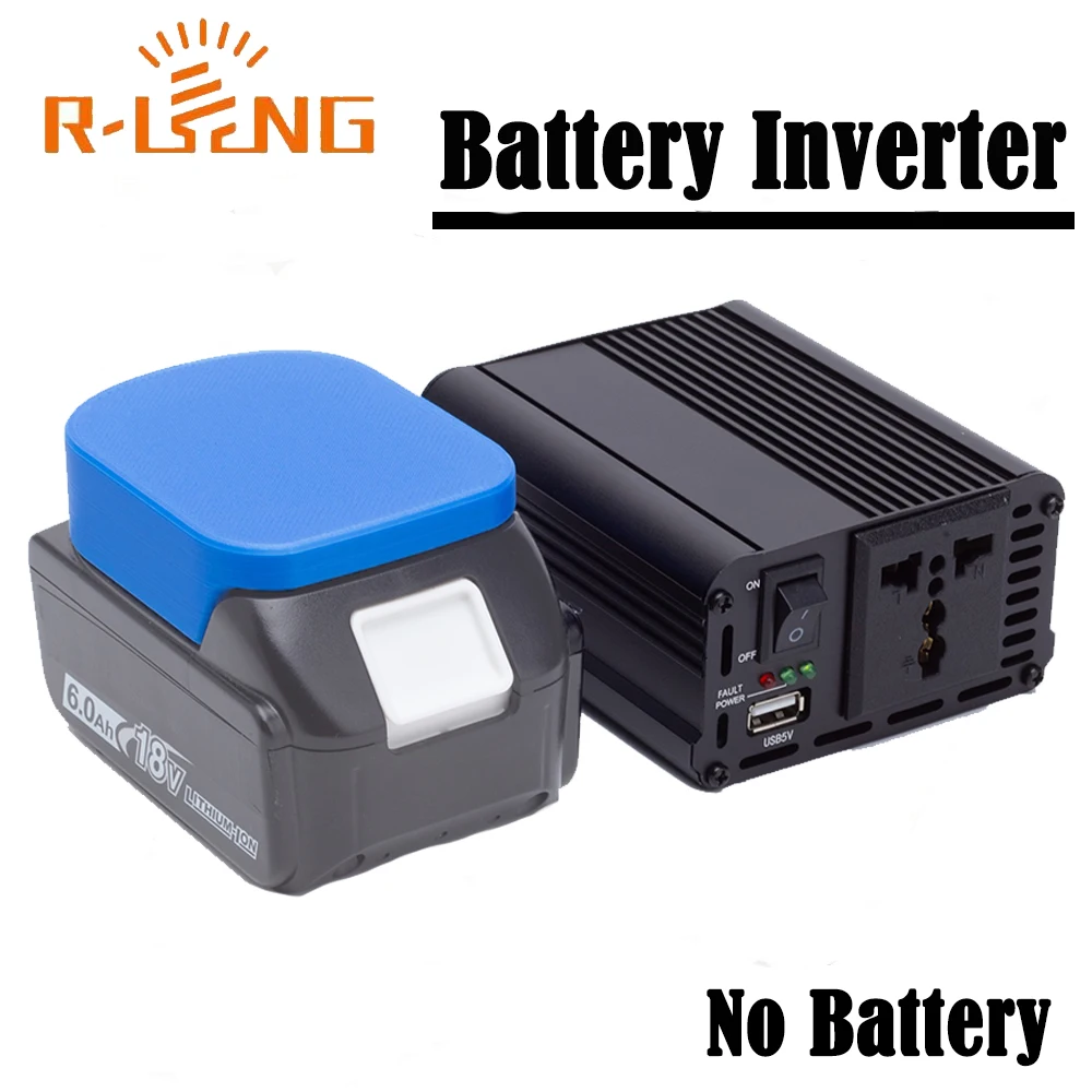 200W Portable Inverter for Makita 18V BL Lithium Battery Adapter with USB DC to AC 220-240V AC Outlet for Europe/UK/Australia
