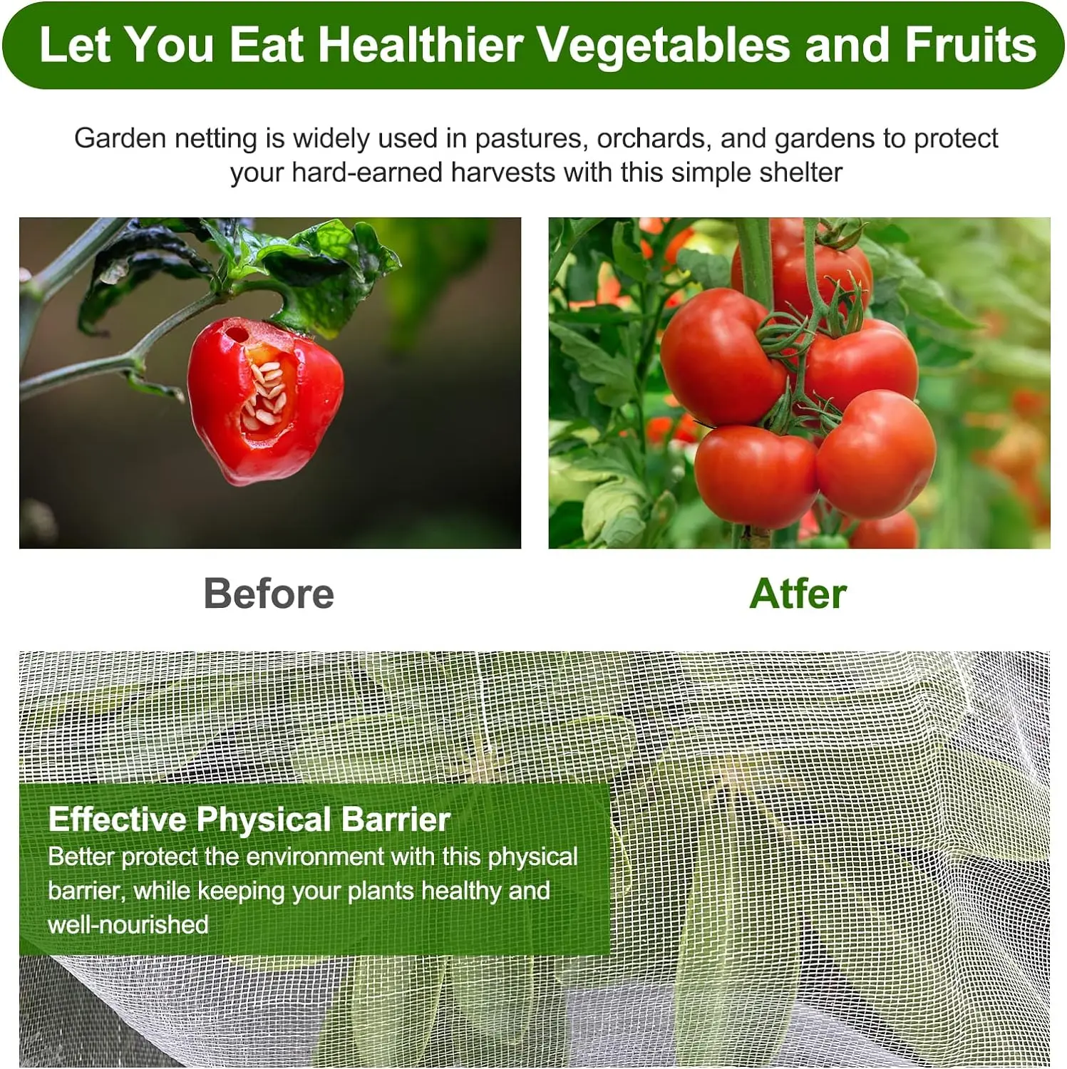 1PC Garden Insect Protection Net Plant Vegetable Tomato Pepper Fruit Care Cover Bug Greenhouse Pest Control Anti-Bird Insect Net