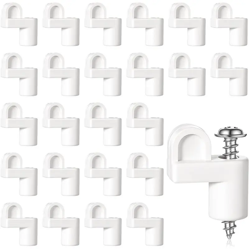 ABKJ-Offset Clips 24 Pack 3/8 In Nylon Window Screen Clip With Screws For Fastening Storm Windows, Storm Panels(White)