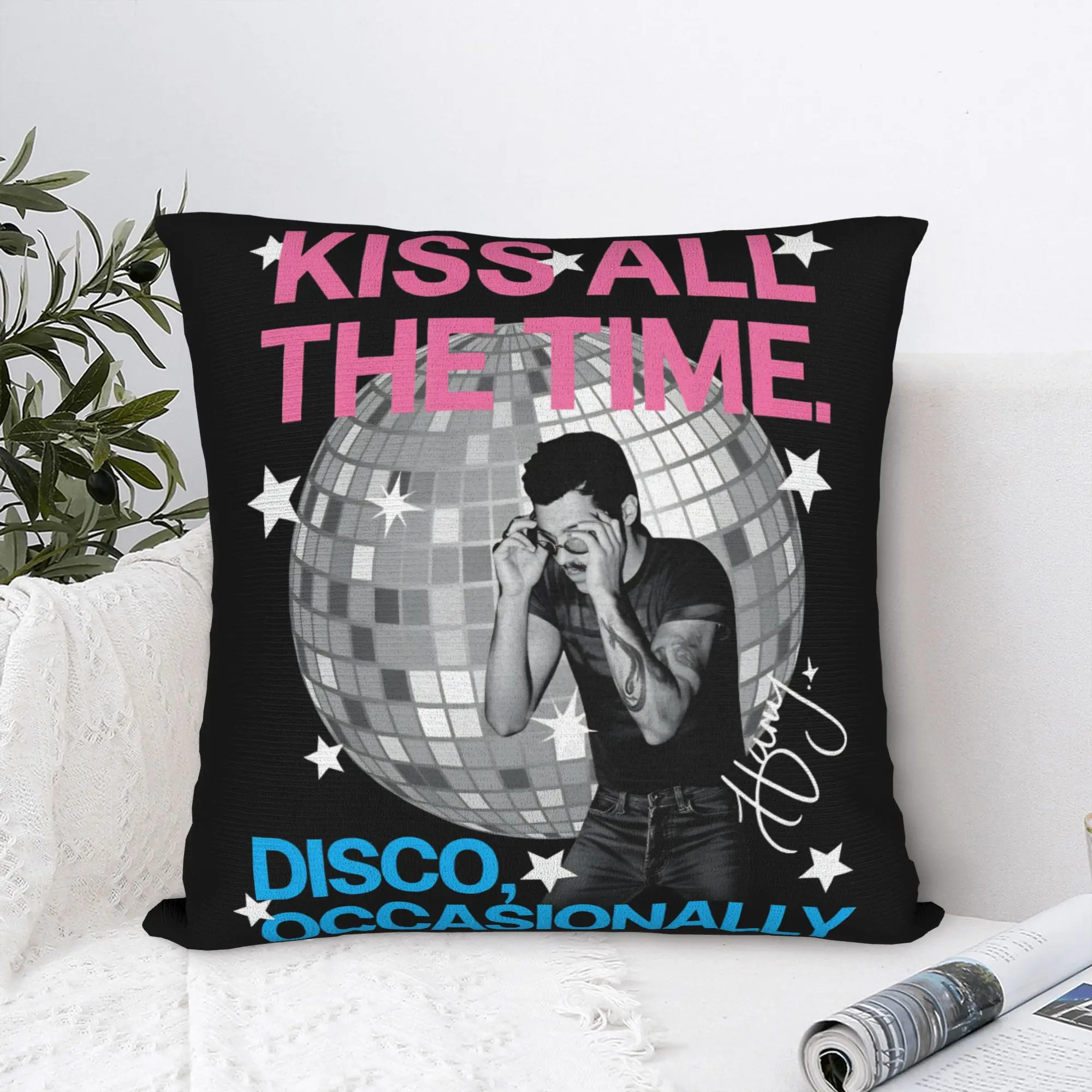 Kiss All the Time Pillow Case Harrys Styles 2026 New Album Fashion Pillow Cover Print Pillowcases For Sofa Bedroom Home Decor