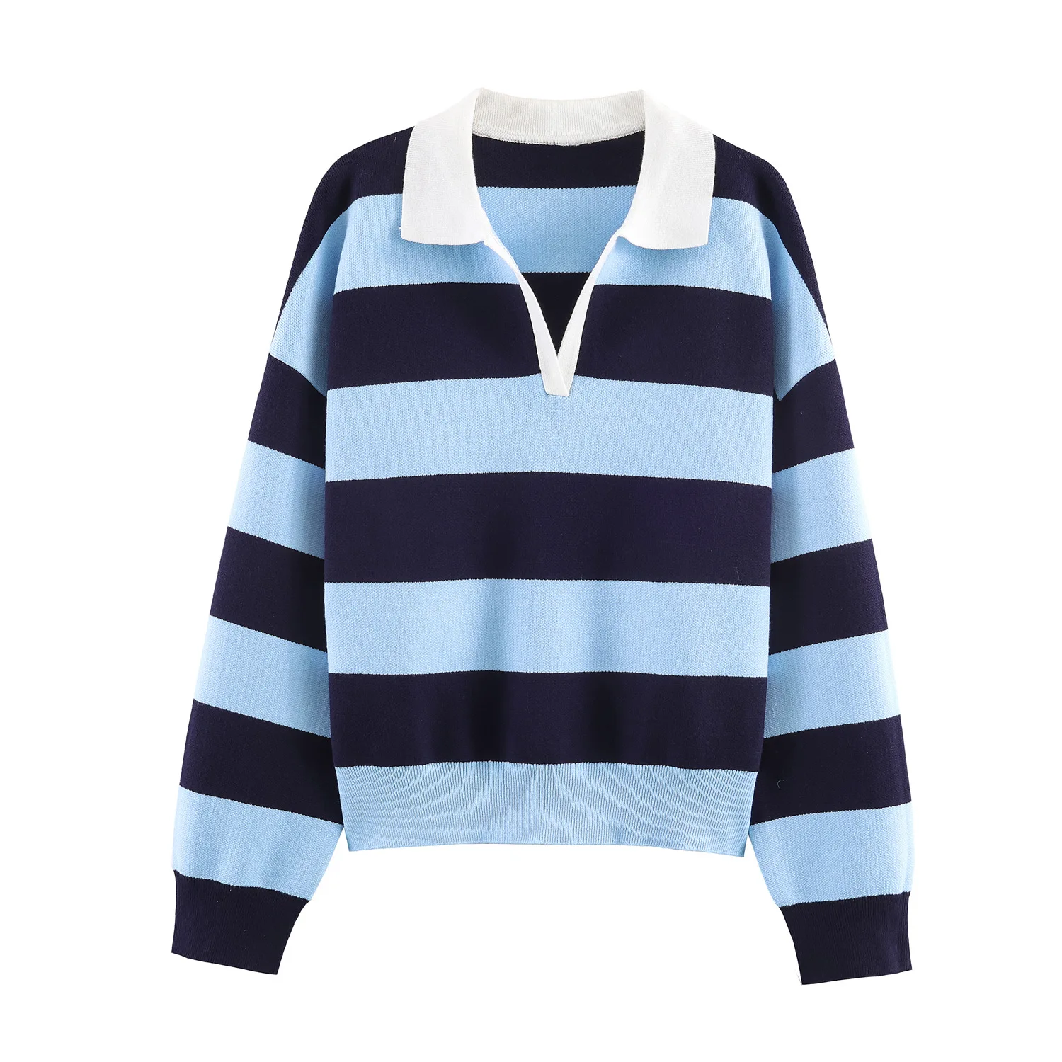 

Fashionable, casual, loose-fitting, versatile striped knit sweater CX1C