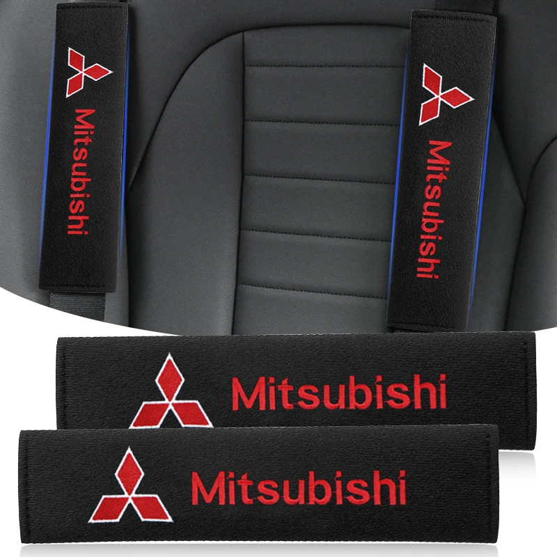 Car Seat Belt Cover Shoulder Protective Pads Cover For Mitsubishi Outlander Lancer 10 ASX RALLIART Eclipse L200 Car Accessories