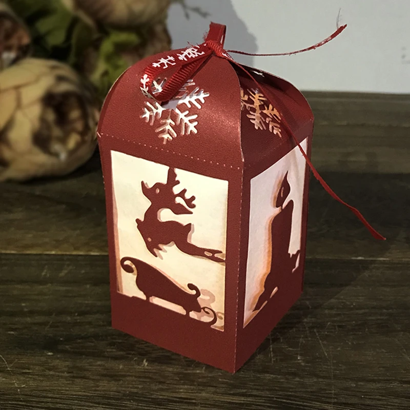 

Merry Christmas Metal Cutting Dies Deer Lantern DIY Scrapbooking Carbon Craft Die Photo lantern box Cards Decoration New Arrival