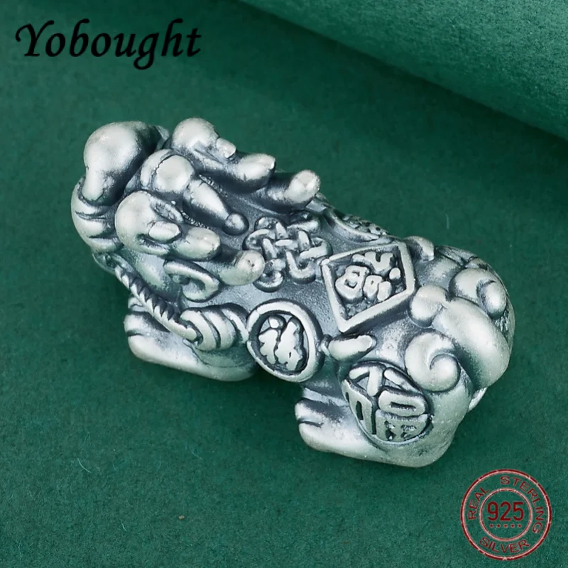 

Новинка 999 футов серебряная бусина фэн-шуй Pixiu Charm 3D твердая серебряная бусина ручной работы счастливые аксессуары