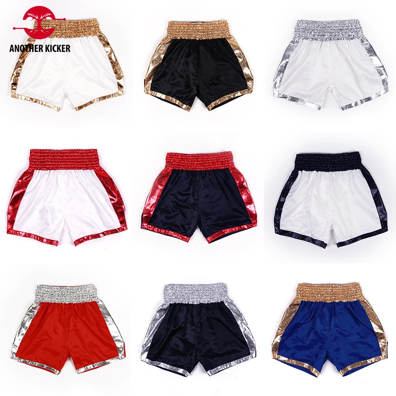 

Shorts Muay Thai Plain Thai Boxing Shorts Men Women Kids Gold Grappling BJJ MMA Shorts Gym Combat Cage Fighting Kickboxing Pants