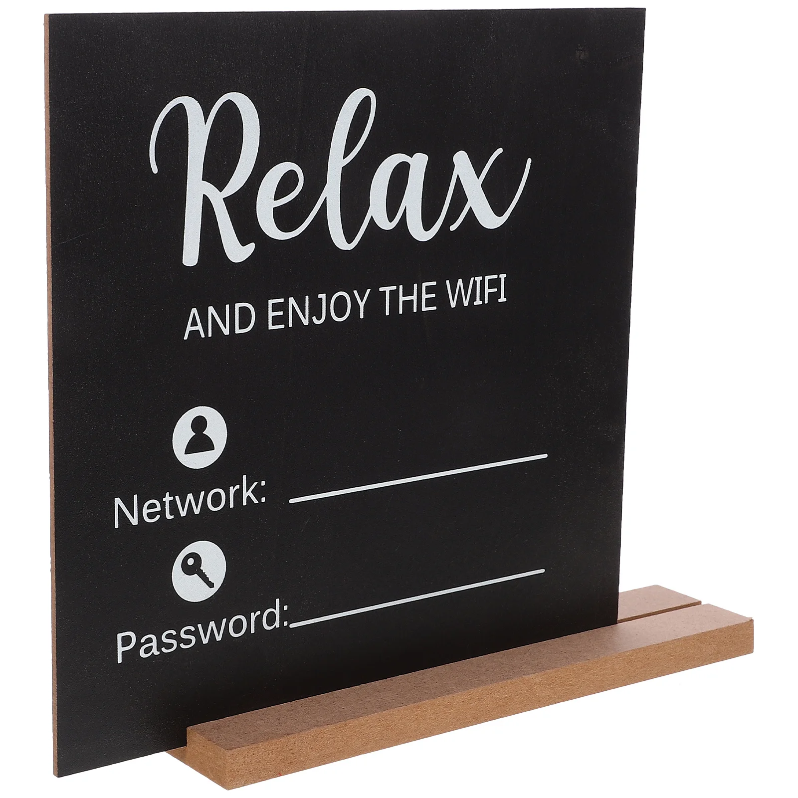 

Wood WiFi Sign Board Easy Update Table WiFi Password Sign for Home Hotel Office Desk Wood Wireless