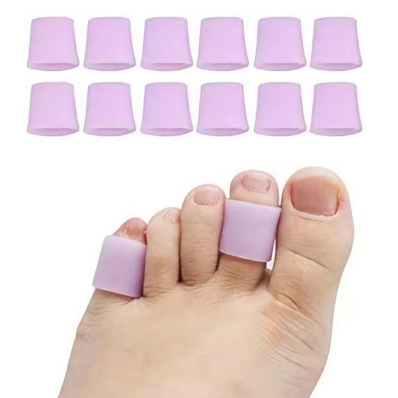 16Pcs=8Pairs Silicone Foot Care Gel Little Toe Tube Corns Blisters Corrector Pinkie Protector Bunion Sleeve Bone Brace Support