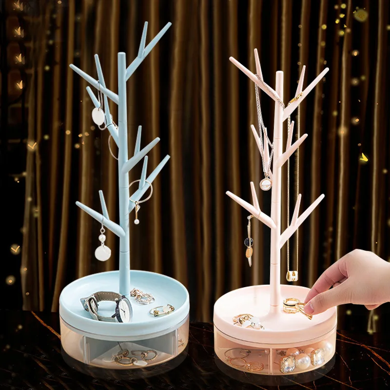 3 Colors Plastic Jewelry Bird Tree Display Stand Holder Fashion Organizer Tower for Earring Necklace Ring Bracelet Rack